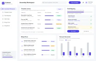 Concept mockup of Document assembly setup service for estate planning firms