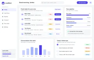 Concept mockup of Lead generation service for new real estate agents
