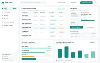 Concept mockup of Schedule E bookkeeping tool for small landlords