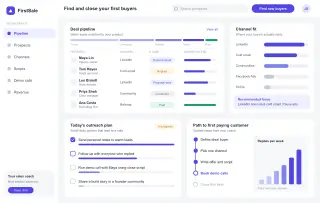 Concept mockup of First-customer sales service for developer founders